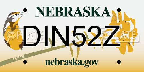 DIN52Z Nebraska License Plate