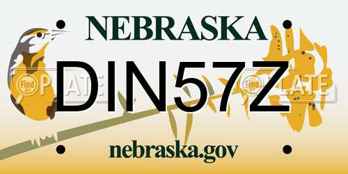 DIN57Z Nebraska License Plate