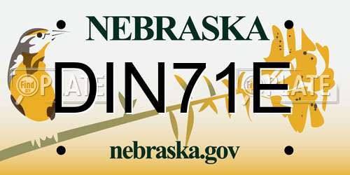 DIN71E Nebraska License Plate