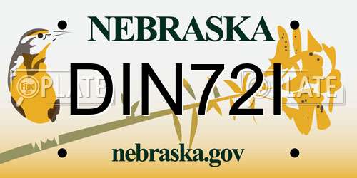 DIN72I Nebraska License Plate