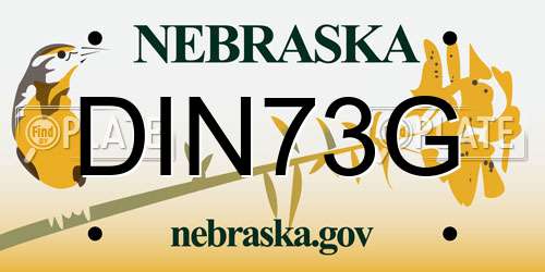 DIN73G Nebraska License Plate