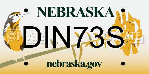 DIN73S Nebraska License Plate