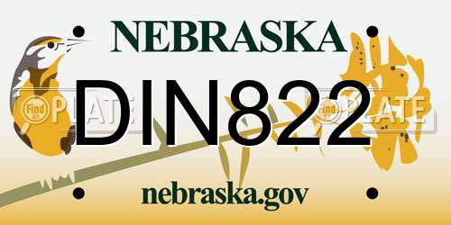 DIN822 Nebraska License Plate