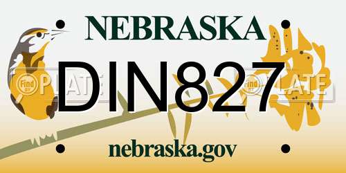 DIN827 Nebraska License Plate