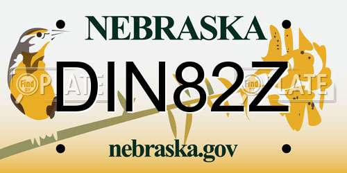 DIN82Z Nebraska License Plate