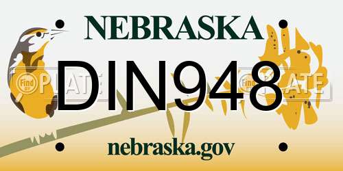 DIN948 Nebraska License Plate