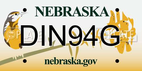 DIN94G Nebraska License Plate