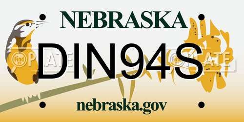 DIN94S Nebraska License Plate