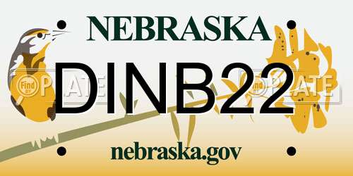 DINB22 Nebraska License Plate