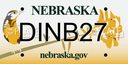 DINB27 Nebraska License Plate
