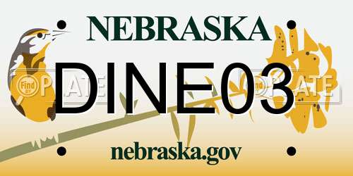 DINE03 Nebraska License Plate