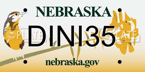 DINI35 Nebraska License Plate