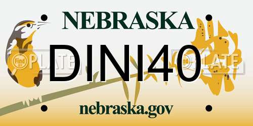 DINI40 Nebraska License Plate