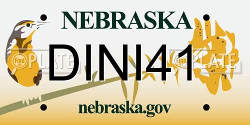 DINI41 Nebraska License Plate