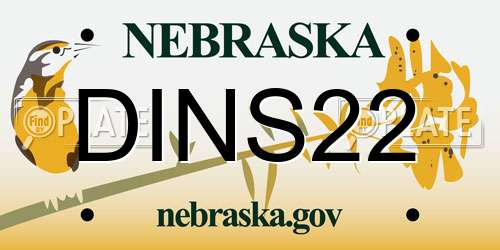 DINS22 Nebraska License Plate