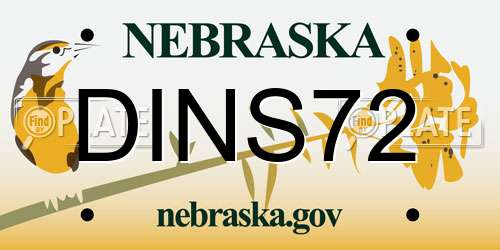 DINS72 Nebraska License Plate
