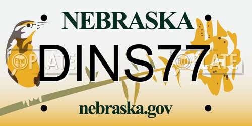 DINS77 Nebraska License Plate