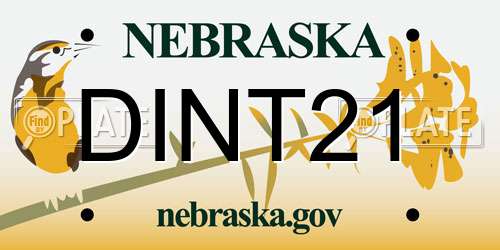 DINT21 Nebraska License Plate