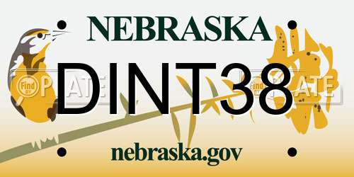 DINT38 Nebraska License Plate
