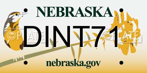 DINT71 Nebraska License Plate