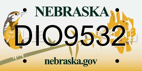 DIO9532 Nebraska License Plate