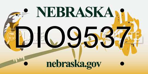 DIO9537 Nebraska License Plate