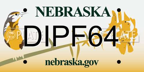 DIPF64 Nebraska License Plate