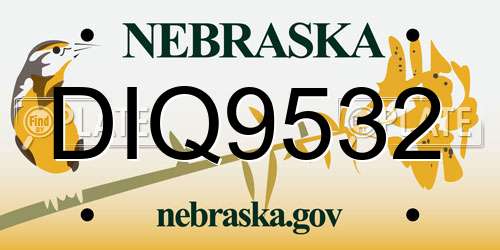 DIQ9532 Nebraska License Plate
