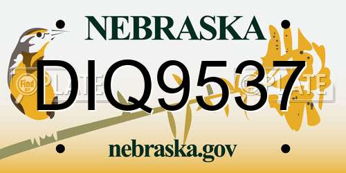 DIQ9537 Nebraska License Plate