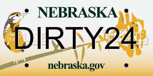 DIRTY24 Nebraska License Plate