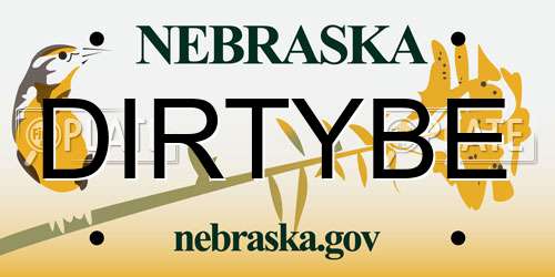 DIRTYBE Nebraska License Plate