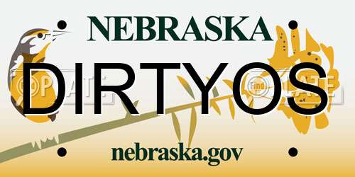 DIRTYOS Nebraska License Plate