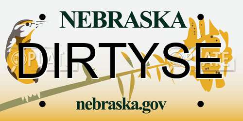 DIRTYSE Nebraska License Plate