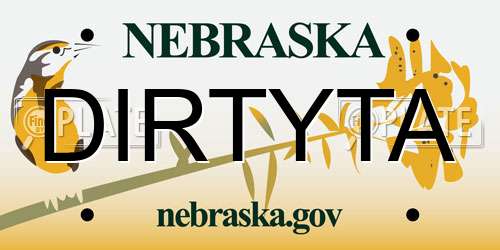 DIRTYTA Nebraska License Plate