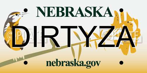 DIRTYZA Nebraska License Plate