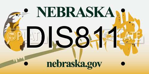 DIS811 Nebraska License Plate