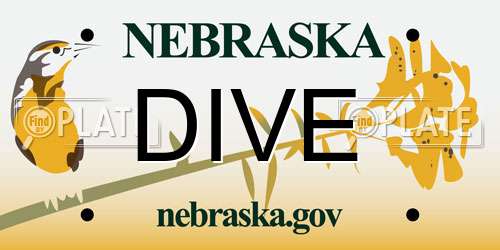 DIVE Nebraska License Plate