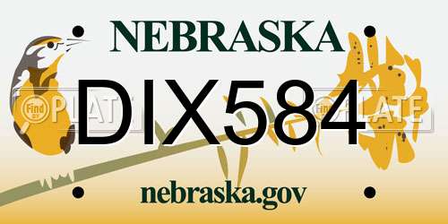 DIX584 Nebraska License Plate