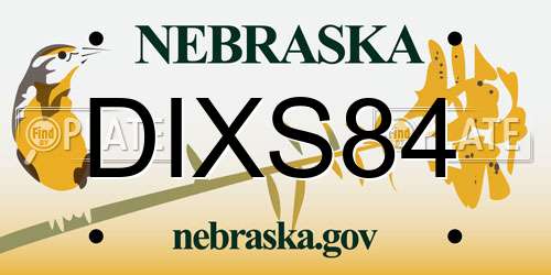 DIXS84 Nebraska License Plate