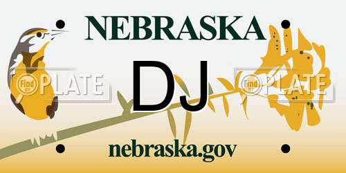 DJ Nebraska License Plate