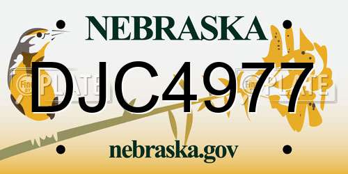 DJC4977 Nebraska License Plate