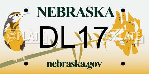 DL17 Nebraska License Plate