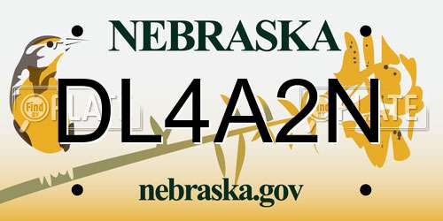 DL4A2N Nebraska License Plate
