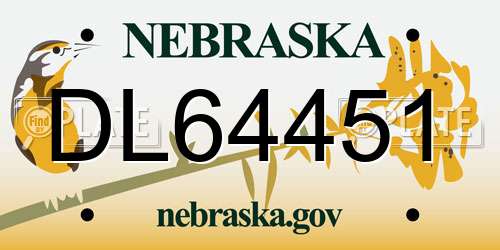 DL64451 Nebraska License Plate