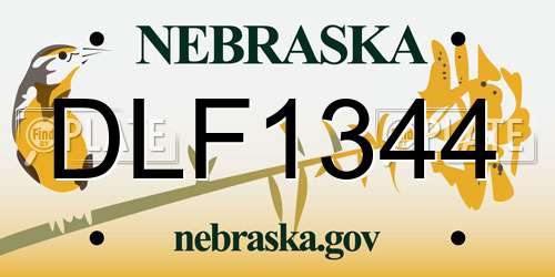 DLF1344 Nebraska License Plate