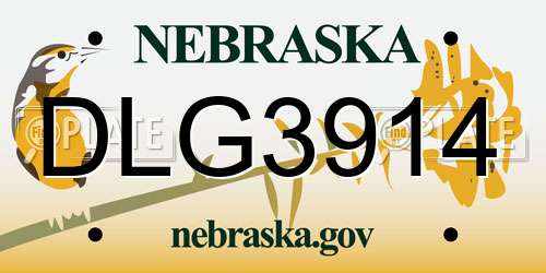 DLG3914 Nebraska License Plate