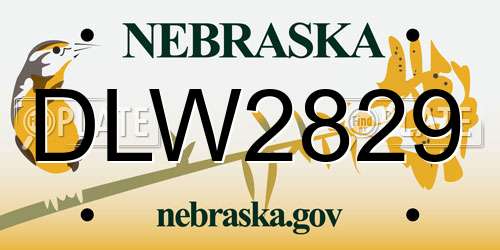 DLW2829 Nebraska License Plate