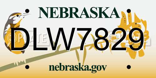 DLW7829 Nebraska License Plate