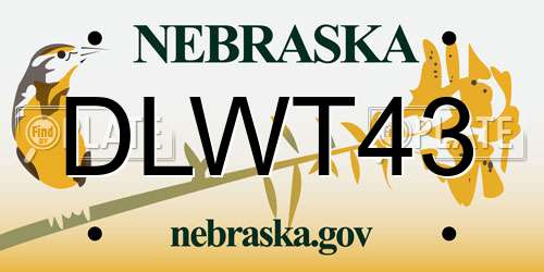 DLWT43 Nebraska License Plate