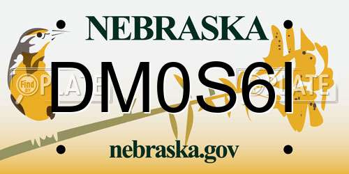 DM0S6I Nebraska License Plate